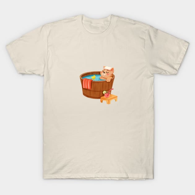 Spa cat T-Shirt by Hameo Art